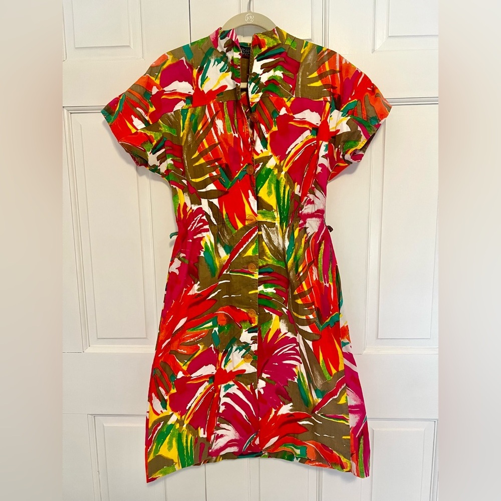 Vintage Caroline Rohmer Dress Made in Paris Multi-Colored Size Medium (US 6/M)‎